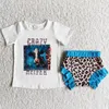 RTS Fashion Kid Designer Clothes Girl Set Smittbarn Baby Spädbarn Girls Kläder Bummies Set Summer Short Sleeve Leopard Cow Print BO2056435