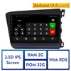 Araba DVD Multimedya Çalar GPS Navigasyon 9 Inç Radyo 2012-Honda Civic Sağ El Drive Android 10.0 2 GB RAM 32 GB ROM