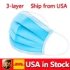 USA Auf Lager Einwegmaske 50pcs 3-Layer Schutz und persönliche Gesundheit mit Holousinen-Mund-Sanitärmasken