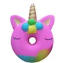 Гигантская декомпрессионная игрушка Rainbow Fidget PU Bunny Bunny Candicorn Unicorn Donut медленно поднимается мокрым мягким