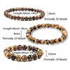 Trendy Natural Pedra Grânulos Tigre Pulseira Olho Handmade Stretch Homens Buddha Bracellet para Yoga Meditação Jóias Homme 6mm 8mm 10mm x0706