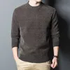 2021 Automne et hiver Boutique Pull Pull Pull Homme Lâche Col Rond Plus Velours Épais Chenille Chaud Y0907