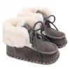 Kış Bebek Erkek Kız Yay-Düğüm Sıcak Yürüyor Ayakkabı Peluş Kaymaz Yenidoğan Boots G1023