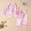 1-7Y Autumn Spring Toddler Kid Baby Girl Boy Pajama Sets Tie Dye Long Sleeve Casual Sleepwear For Children Outfits 210515