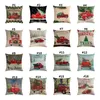 Juldekorationer Röd Pickup Truck Christmas Tree Serie Pillow Case Sofa Kuddeöverdrag Hushållsartiklar 45 * 45cm Sängkläder T2i53104