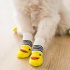 4 pcs/lot Warm Cat Puppy Dog Apparel Shoes Soft Pets Knits Socks Cute Cartoon Anti Slip Skid Socks Small Large Dogs Breathable Pet Paw Protector Products