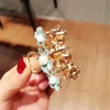 Retro Metal Medium Flowers Pearl Hair Pin Cairclaw Barrettes for Women Girl Hair