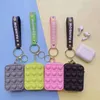 Push Bubble Moneta Torba Key Keychain Dzieci Dorosłych Dorosłych Zabawki Zabawki Ulbanie Controller Zabawki Kreatywność Popper Torby