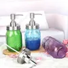 Liquid Soap Dispenser Pump Glass Jar Bottle Stainless Steel Lid Dispensers Countertop Lotion Bathroom Storage Tool Sea shipping DAW338