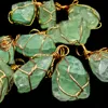 Unregelmäßige natürliche grüne Stein vergoldet Anhänger Halsketten mit Kette Schmuck für Frauen Mädchen Party Club Dekor