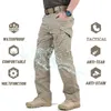 Calça tática masculina à prova d'água, calça swat de combate, exército, casual, caminhada, ar livre, cargo, militar, cintura alta, stretch, calça casual