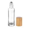 Rotolo di vetro da 15 ml su bottiglia Riutilizzabile bottiglie di profumo di olio essenziale in legno portatile Contenitori cosmetici personalizzati gratuiti DHL