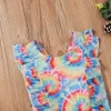 Barnens baddräkt sommarflicka badkläder färgtryck spädbarn strandkläder för 0-5 år gammal 210515