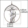 Tree of Life Pendant med stenar naturliga stenhängen för halsbandsmycken som gör tråd inslaget Rock Crystal Quartz Ingen kedja