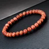 Kralen strengen 6 mm natuurlijke zwarte onyx zandsteen kralen armbanden handgemaakte etnische Tibetaanse elastische armbanden voor vrouwelijke mannen charmeren sieraden geschenken f