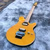 2021 Groothandel Hoge Kwaliteit Gele Elektrische Gitaren Maple Fingerboard Mahonie Hout Body 22 Fret