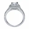 New Womens Wedding Rings Fashion Silver Jewelry Simulated Diamond Engagement Gemstone Ring