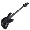 High Quality Black Electric Bass Guitar with 5 Strings,2 Pickups,Rosewood Fretboard,White Binding