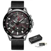 Lige horloge mannen mode zakelijke casual roestvrij stalen horloge heren horloges top merk luxe waterdichte klok relogio masculino 210527