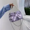 Lady Underarm Bag Pearl Chain Cloud Handbag Ladies 2021 Summer Fashion Pleated Single Shoulder Crossbody Bags