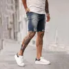 2021 Совершенно новые мужские шорты джинсы короткие штаны уничтожены узкие джинсы сорванные брюки потертый джинсовый размер S-3XL X0705