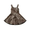 6m-5y toddler spädbarn baby barn tjejer leopard klänning sommar ärmlös tutu party klänningar för flicka barn kostymer Q0716