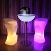 Creative PE Plastic Contracted Style Chair LED Luminous Stool Bar Leisure High Backrest Single Camp Furniture