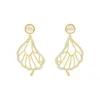 Korean Earring Gold Scalloped Rhinestone Earrings For Women high Luxury 2021 Trend Jewelry Gift