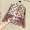 Jackets femininos roupas leves com algodão, estilo curto feminino 2022 Coreano Faux Lalambswool Painel de jaqueta de pano de algodão acolchoado