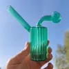 Bunter dicker Glasölbrenner-Bubbler Integrierte Glasrauchwasserbong gebogene Bohrinsel Pfeifentabakschale rot gelb blau grün lila transparent Shisha Shisha
