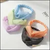 Opaski na głowę Biżuteria Włosów Moda Kobiety Dziewczyny Letnie Czeski Zespoły Vintage Cross Turban Bandanas Hairbands Aessorys Sweet Drop Dostawa 2021