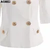 Spring Women Blazer Casual Fashion Suit Black White Wear to Work Office Ladies Clothing Fall with Button Design Blasers 210416