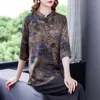 Vêtements ethniques 2021 Chinois traditionnel amélioré Cheongsam Top National Style Oriental Vintage Blouse lâche Impression à manches moyennes