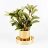 NEWStainless Steel Gold Round Port Flower Vase Cylinder Pen Holder Rose Vases Multifunction Storage Pencil Barrel Garden Decoration LLE10641