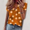 Camisetas femininas Roupas de verão para mulheres Ruffle V-deco