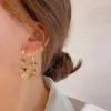 Dangle & Chandelier Butterfly Big Hoop Earring Circle Stud Earrings For Women Girls Hollow Round Drop Fashion Jewelry Gift