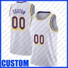 Personalizzato bianco Los Angeles Basketball Team Jersey fai da te cucito nome numero felpa taglia personalizzata S-XXL cbn165m