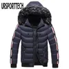 Vinterjacka Män Parka Hooded Fur Collar Mäns Varm Tjockad Vindskyddad Hatt Parkas Jacka Fashion Casual Hoodies Outwear 211008