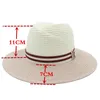 النساء الصيفيات الصيفيات رجال Toquilla Straw Sun Hat Legant Lady Wide Brim Panama Queen Fedora Sunbonnet Beach Cap 56-58cm Hats