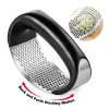 Stainless Steel Garlic Press Rocker Garlics Crusher Tools Manual Rocking Mincer Squeezer Hand Held Kitchen Vegetable Tool