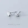 925 Sterling Silver Cute Small Clear CZ Cat Paw Stud Earrings for Women Hypoallergenic Party Fine Jewelry 210707