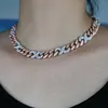 2021 Высокое качество Ожерелье HiP Hip Hop с Bling CZ Miami Cuban Link Change The Tone CZ CZ Choker Ожерелье 16 дюймов 18 дюймов X0509