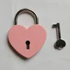 Creative Alloy Heart Form Keys Padlock Mini Archaize Concentric Lock Vintage Old Antique Door Locks with Keys New Pure Colors7919760