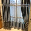 Gardin draperier europeisk stil jacquard tyger för fönster balkong vardagsrum grå