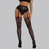 Meias esportivas 1# Meia arrastão sexy aberta Lingerie de renda transparente Body de renda cintura alta