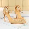 Women Shoes Sexy Casual High Heels Thin Heel Shallow Mouth Pointed Hollow Belt With Mesh Sandals 2021