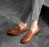 Luxury Men Oxford Dress Shoes Leather Hand-polished Pointed Toe Lace up Wedding Office Formal Shoe