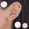 Sterling Silver Stud Earrings For Women Green Zircon Earring Luxury Serpent Earings Ear Ring Jewelry Pendientes Hoop & Huggie2432581