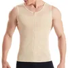 Men's Body Shapers Men's Men Slimming Shaper met rits compressie shirt slanke shapewear vest buiktank elastische buikbuikcontrole