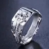 Fashion dragon zircon diamonds gemstones rings for men masculine gold white silver color jewelry bague cool party accessories